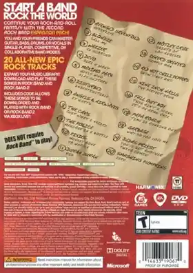 Rock Band 2 (USA) box cover back